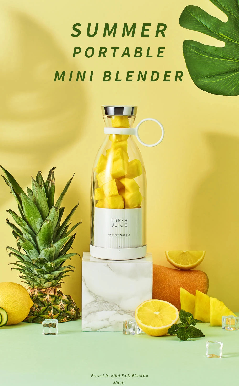Portable Blender Juicer 350ML Mixeur Wireless Rechargeable Mini USB Juicer Cup Fruit Mixer Travel Bottle Smoothie Extractor